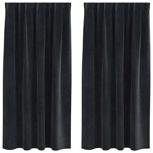 vidaXL Blackout Curtains 2 pcs Black 140 x 175 cm Velvet