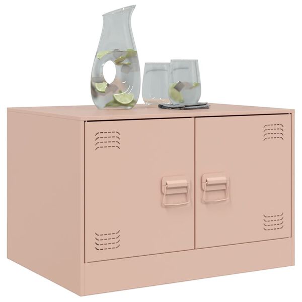 vidaXL Coffee Table Pink 67x50x44 cm Steel