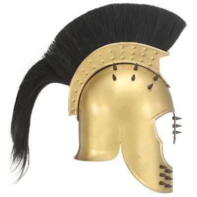 vidaXL Greek Warrior Helmet Antique Replica LARP Brass Steel