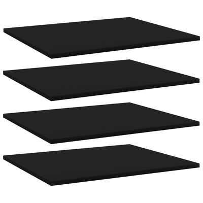 vidaXL Bookshelf Boards 4 pcs Black 60x50x1.5 cm Engineered Wood