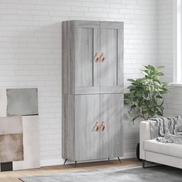vidaXL Highboard Grey Sonoma 69.5x34x180 cm Engineered Wood