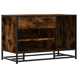vidaXL Shoe Bench Smoked Oak 80x40x53,5 cm Engineered Wood and Metal