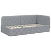 vidaXL Corner Bed Frame with Headboard Light Grey 100 x 200 cm Fabric