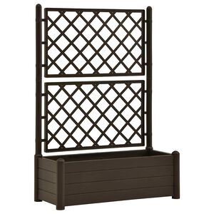 vidaXL Garden Planter with Trellis 100x43x142 cm PP Mocha