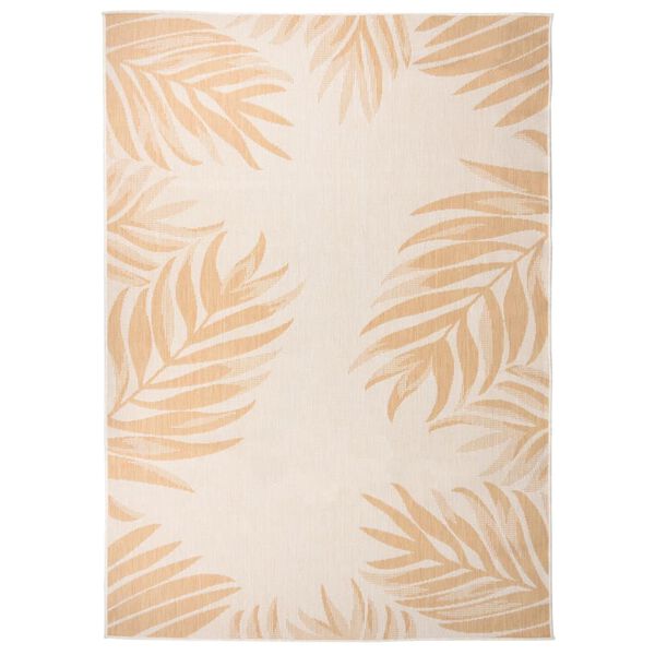 vidaXL Outdoor Flatweave Rug 120x170 cm Leaf Pattern