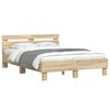 vidaXL Bed Frame with LED Sonoma 137 x 190 cm Engineered Wood