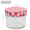 vidaXL Glass Jam Jars with White and Red Lids 24 pcs 110 ml