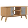 vidaXL TV Cabinet OLDEN Grey and Brown 114x43x57 cm Solid Wood Pine