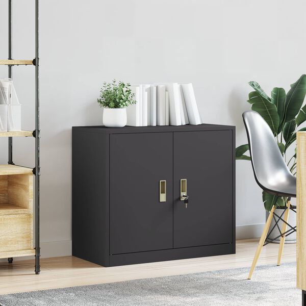 vidaXL Storage Cabinet Black 80 x 40 x 70 cm Steel