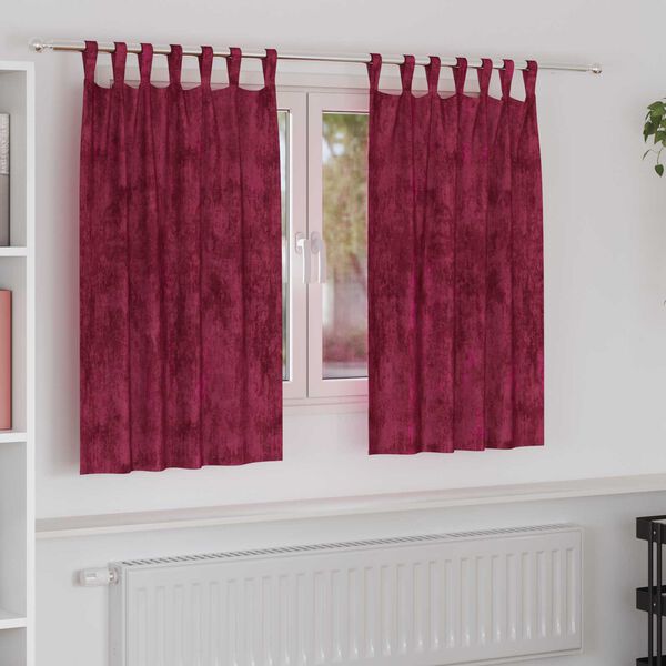 vidaXL Velvet Curtains 2 pcs Wine Red 140 x 140 cm Velvet