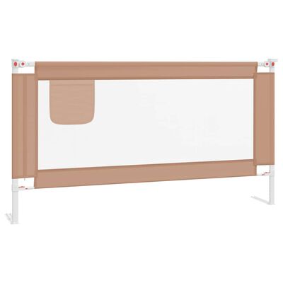 vidaXL Toddler Safety Bed Rail Taupe 160x25 cm Fabric