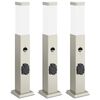 vidaXL Bollard Lights with Sensor&Outlet 3 pcs 50 cm Stainless Steel IP44