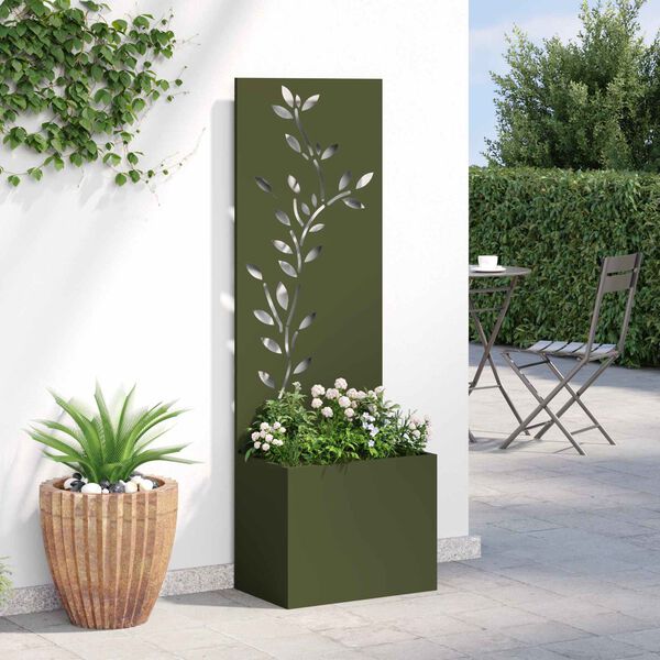 vidaXL Garden Privacy Screen Olive green 50 x 150 cm Cold-rolled steel
