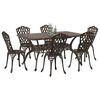 vidaXL Garden Dining Set 7 pcs Bronze Aluminium