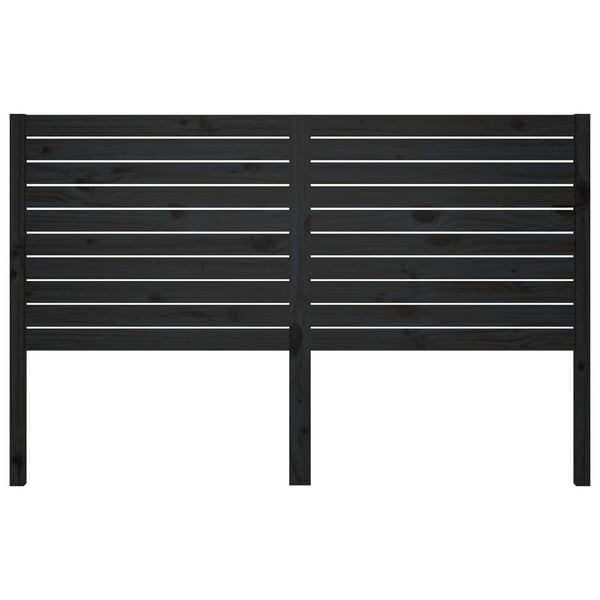 vidaXL Bed Headboard Black 146x4x100 cm Solid Wood Pine