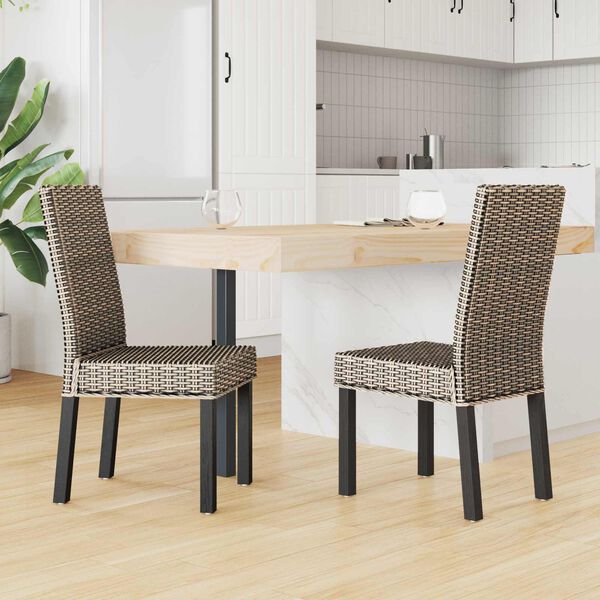 vidaXL Dining Chair 2 pcs Black Wash 45 x 54 x 93 cm