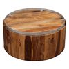 vidaXL Coffee Table Solid Acacia Wood and Steel 68 cm