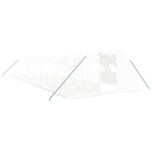 vidaXL Greenhouse with Steel Frame White 56 m&sup2; 14x4x2 m