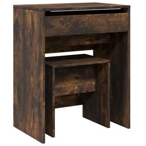 vidaXL Dressing Table and Stool Smoked Oak 60x40x113.5 cm