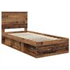 vidaXL Bed Frame with Headboard Old Wood 75 x 190 cm Solid Pine Wood