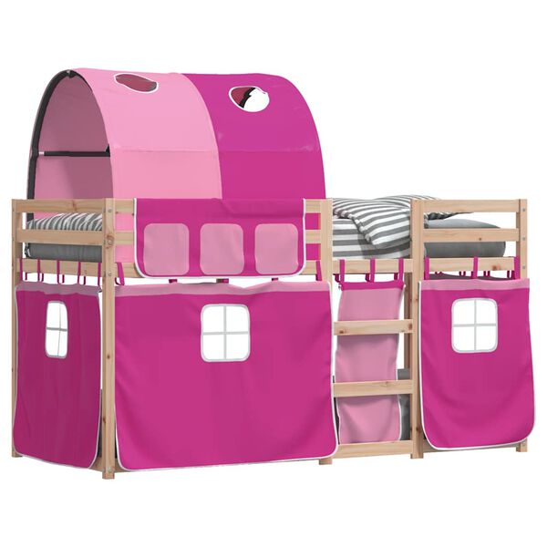 vidaXL Bunk Bed without Mattress Pink 80x200 cm Solid Wood Pine