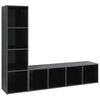 vidaXL TV Cabinets 2 pcs High Gloss Grey 142.5x35x36.5 cm Engineered Wood