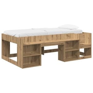 vidaXL Kids'Bed Frame with Storage Artisan Oak 98.5 x 200 cm