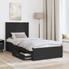 vidaXL Bed Frame Black and Silver 100 x 200 cm Engineered Wood