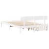 vidaXL Bed Frame without Mattress White 150x200 cm King Size Solid Wood Pine
