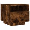 vidaXL Bedside Cabinet with LED Lights Smoked Oak 40x39x37 cm