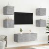 vidaXL TV Wall Cabinet with LED Lights Concrete Grey 30.5x35x30 cm