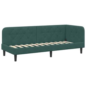 vidaXL Corner Bed Frame with Headboard Dark Green 80 x 200 cm Velvet