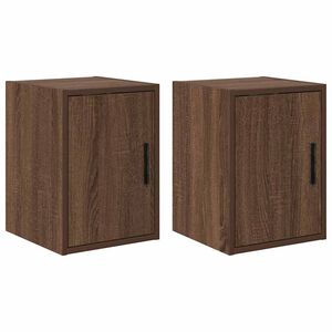 vidaXL Garage Wall Cabinets 2 pcs Brown Oak Engineered Wood