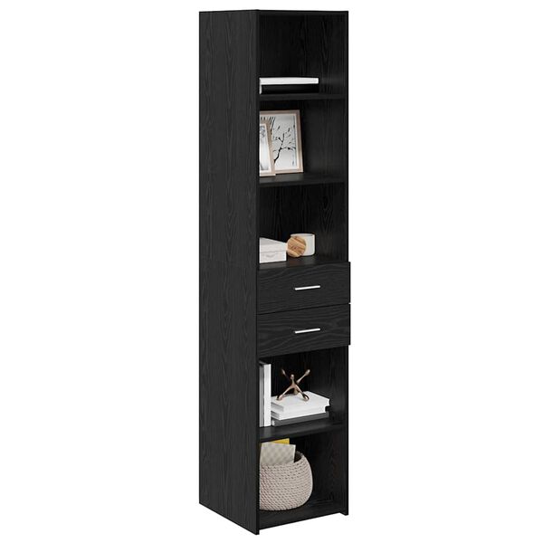 vidaXL Highboard Black Oak 40 x 42.5 x 185 cm Engineered Wood