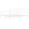 vidaXL Metal Bed Frame without Mattress with Footboard&nbsp;White 193x203cm
