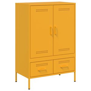 vidaXL Highboard Mustard Yellow 68x39x101.5 cm Steel
