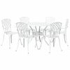 vidaXL Garden Dining Set 7 pcs White Aluminium
