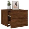vidaXL Wall-mounted Bedside Cabinets with LED Lights 2 pcs Brown Oak