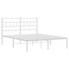 vidaXL Metal Bed Frame without Mattress with Headboard White 120x190cm
