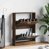 vidaXL Shoe Cabinet Smoked Oak 59x17x81 cm Engineered Wood