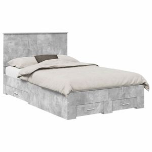 vidaXL Bed Frame Concrete Grey 120 x 190 cm Engineered Wood
