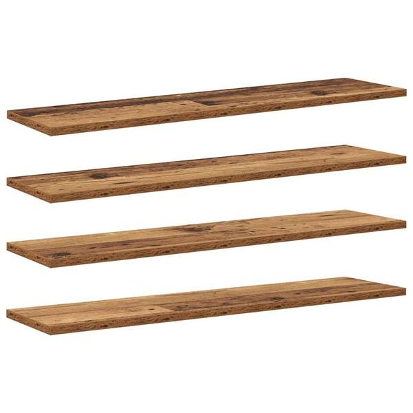 vidaXL Bookshelf Board 4 pcs Brown 80 x 20 x 1.5 cm Engineered Wood