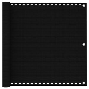 vidaXL Balcony Screen Black 90x600 cm HDPE