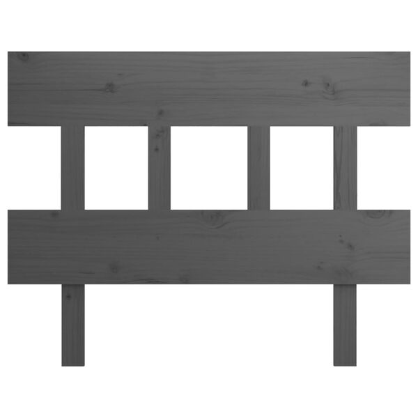 vidaXL Bed Headboard Grey 103.5x3x81 cm Solid Wood Pine