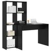 vidaXL Desk with Shelf Black Oak 138.5 x 55 x 143 cm Engineered Wood