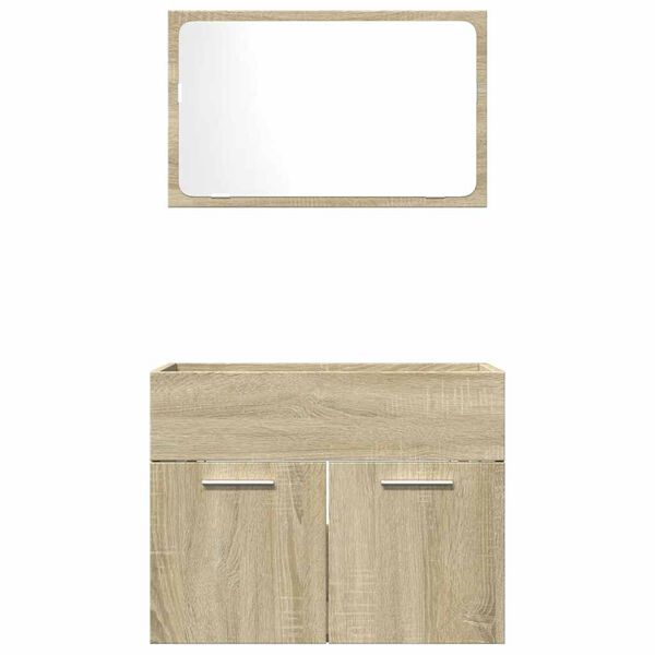 vidaXL 2 Piece Bathroom Furniture Set Sonoma Oak Engineered Wood