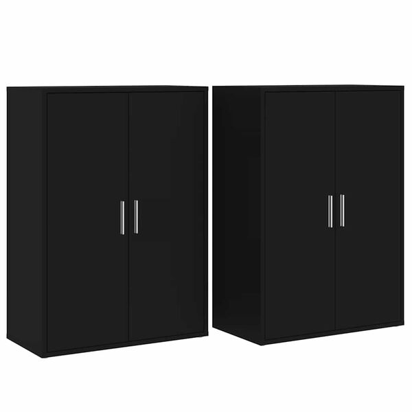 vidaXL Sideboards 2 pcs Black 60x31x84 cm Engineered Wood