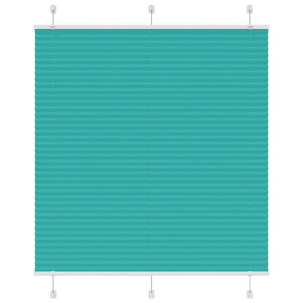 vidaXL Pleated Blind Petrol Green 120x100 cm Fabric Width 119.4 cm Polyester