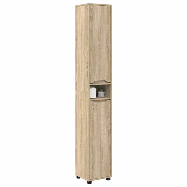 vidaXL Bathroom Cabinet Sonoma Oak 30.5 x 30 x 195 cm Engineered Wood