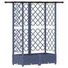 vidaXL Raised Bed with Trellis and Roof Grey 124 x 40 x 123 cm PP